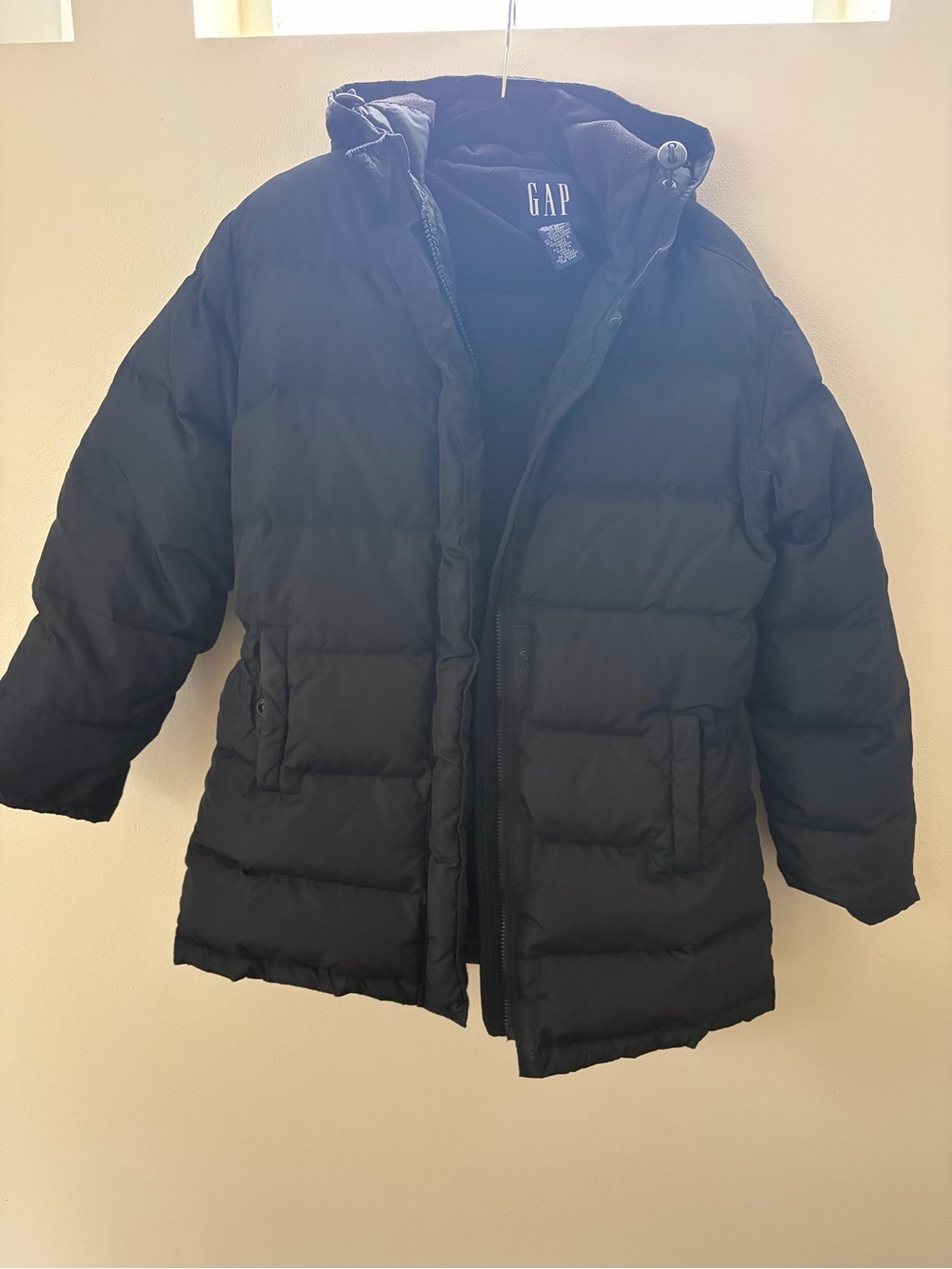 GAP Black Quilted Hooded Puffer Jacket for Kids
